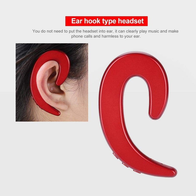 Ciglow Bluetooth Headphone, Hands Ear Hook Headset Painless Earphone Ergonomic Design Headset(red) - Image 5
